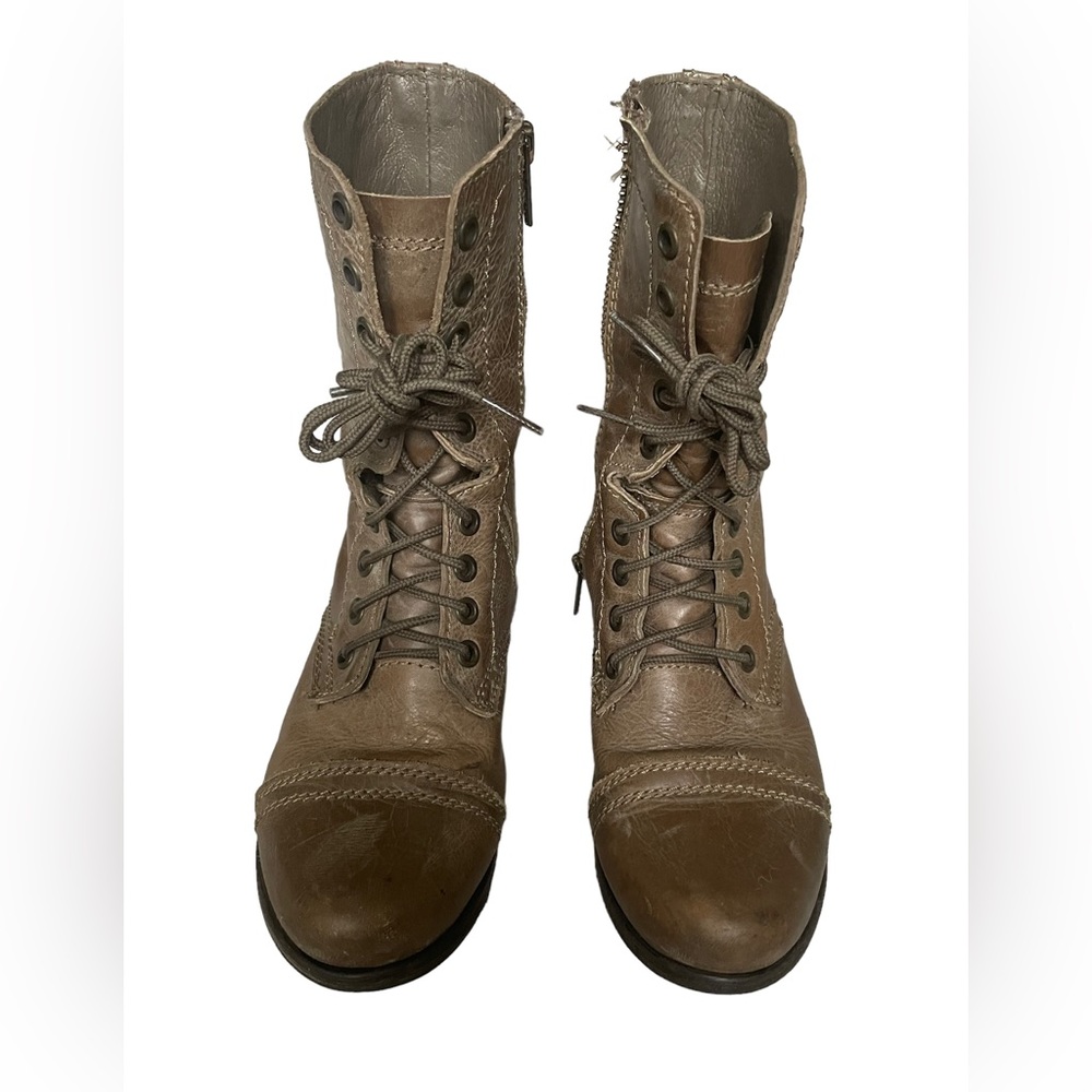 6M Gray Troopa Steve Madden Boots with Zipper